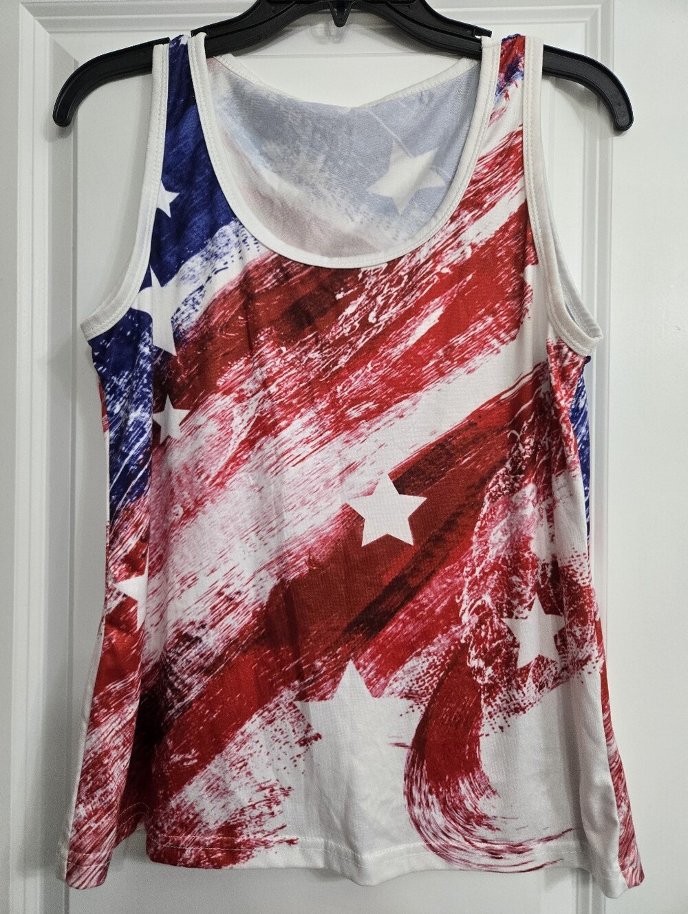 Women’s Sleeveless Tank Top - Red, White & Blue Stars